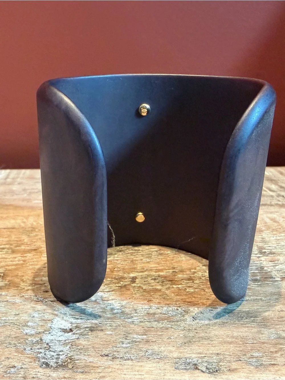 Tory Burch Black Accent Vase with Gold Emblem